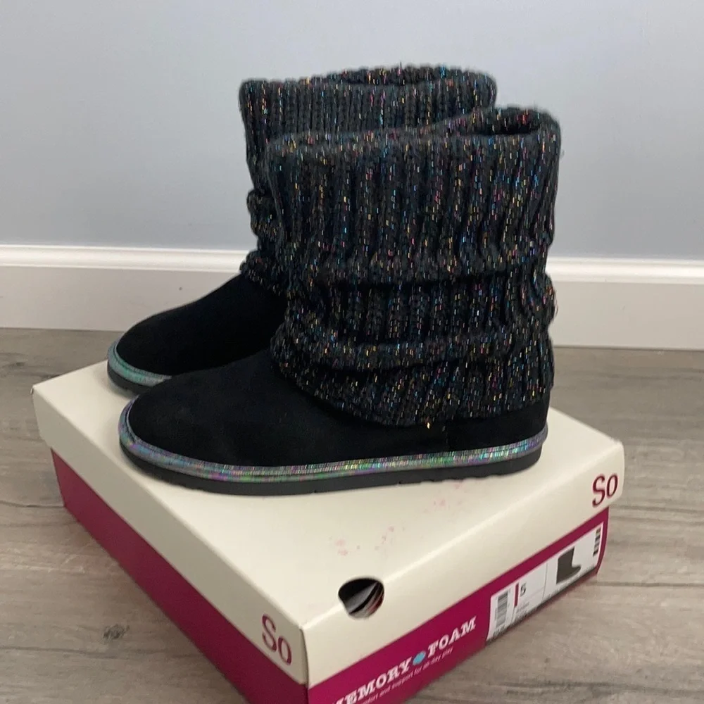 SO Mandy SLOUCH black rainbow SWEATER Boots